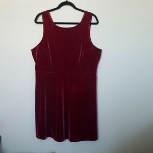 Express Dark Academia Party velvet v back sleeveless burgundy mini dress NWT XL